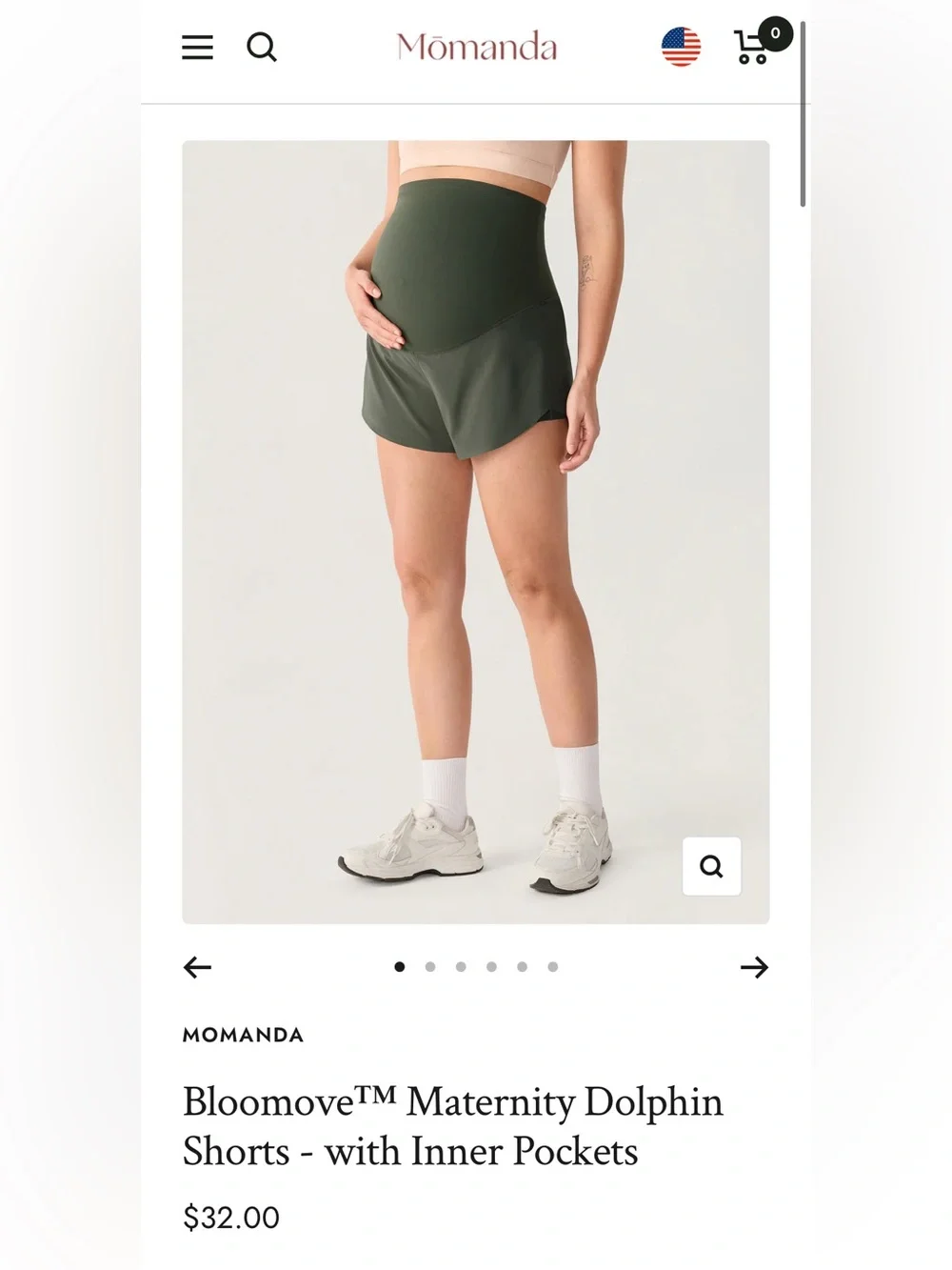 NWT Momanda Bloomove Maternity Dolphin Shorts with Inner Pockets XXL